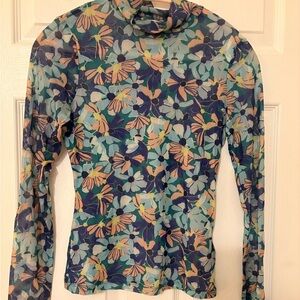 MAEVE ANTHROPOLOGIE SHEER FLORAL TOP